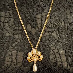 Napier Gold Necklace with Pearl Accents